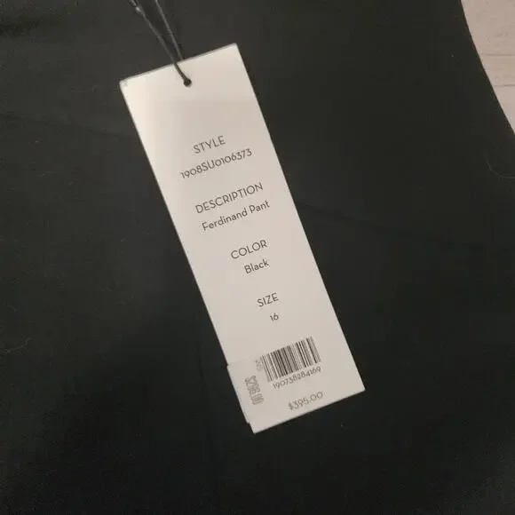 NWT Veronica Beard Ferdinand Bow Accent Skinny Pants - Black 16 High Rise